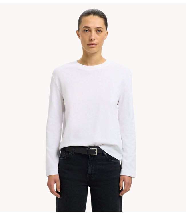 Selected Top SLWESSENTIAL LS BOXY TEE NOOS bright white