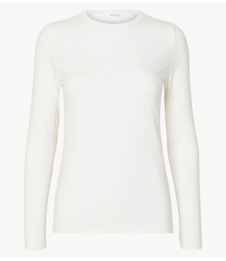 Selected Top BLWMANJA LS O-NECK NOOS snow white