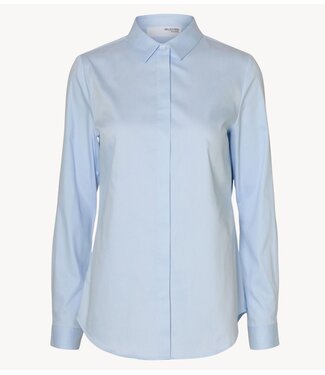 Selected Blouse SLWROMIE LS FITTED SHIRT NOOS light blue