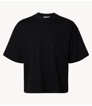 Selected Top SLWCOLWOMAN 2/4 OVERSIZED TEE NOOS Black