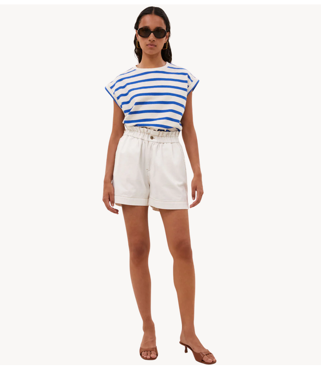 BY-BAR Broek leon twill short cloud white