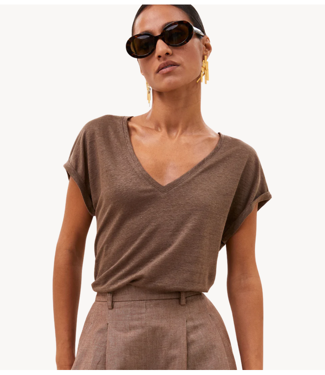 BY-BAR Top momi linen top iced coffee