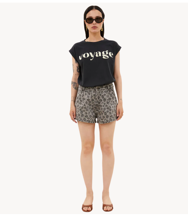 BY-BAR Broek june grey cheetah shorts grey cheetah