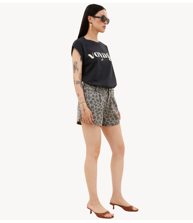BY-BAR Broek june grey cheetah shorts grey cheetah