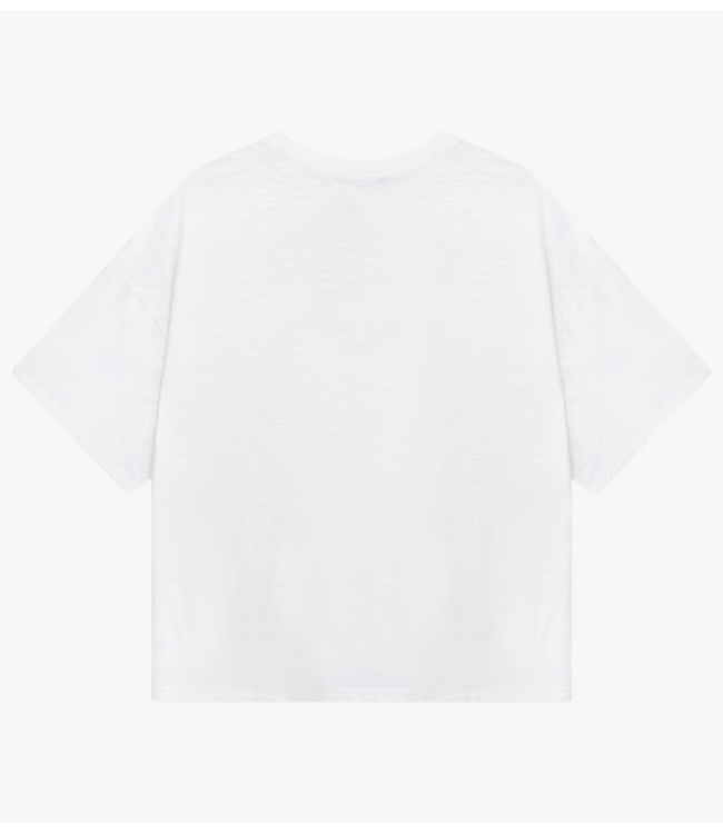 Alix The Label T-shirt ladies knitted slub t-shirt soft white
