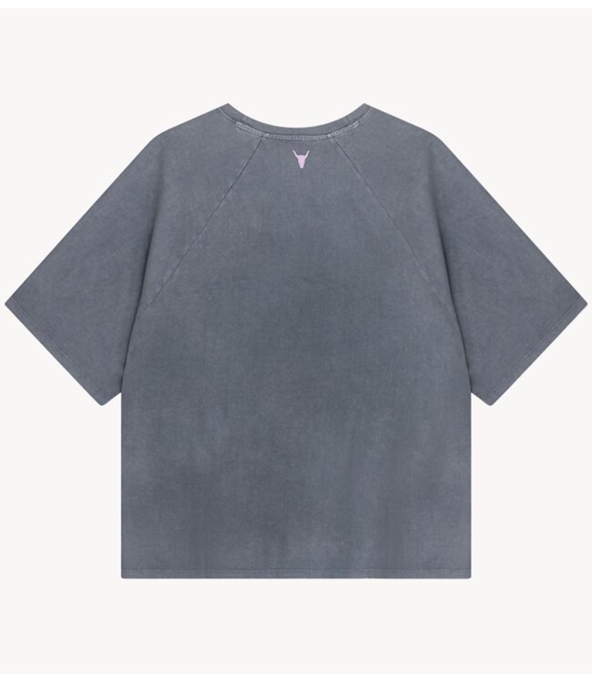 Alix The Label Top ladies knitted raglan t-shirt LIGHT GREY