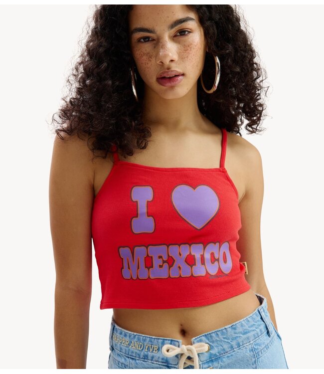 HARPER & YVE Top ILOVEMEXICO-SS POPPY RED