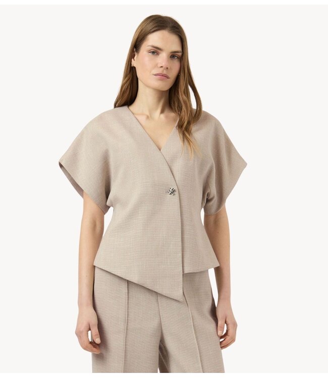 YAS Blazer YASCOMIRA SS BLAZER S. Oatmeal