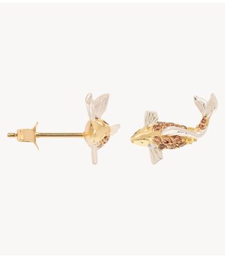Anna+Nina Oorbel Single Pescare Stud Gold Plated