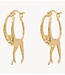 Anna+Nina Oorbel Monkey Business Hoop Earrings Gold Plated
