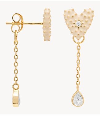 Anna+Nina Oorbel Single Dolce Chain Stud Gold Plated