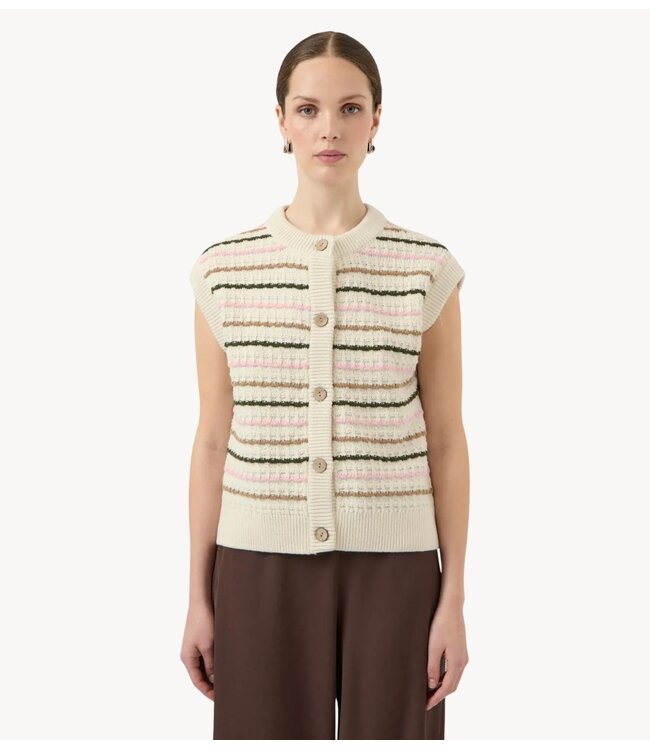 YAS Vest YASNILO KNIT VEST Pristine multi stripes