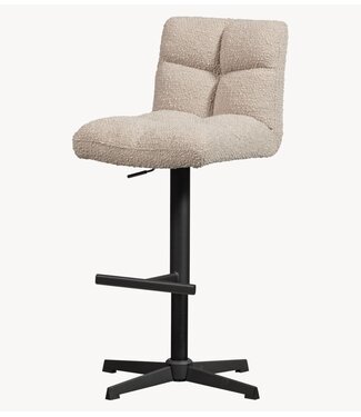 Woood exclusive Stoel Vinny draaibare barstoel bouclé zand
