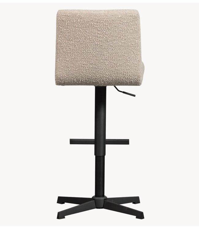 Woood exclusive Stoel Vinny draaibare barstoel bouclé zand