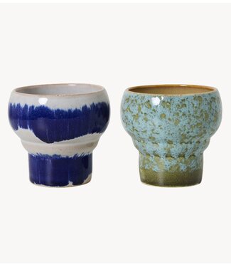 HKLIVING Mok 70s ceramics: lungo mugs symbolist, set of 2