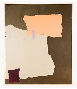 HKLIVING Wanddecoratie abstract painting mustard/nude (100x120)