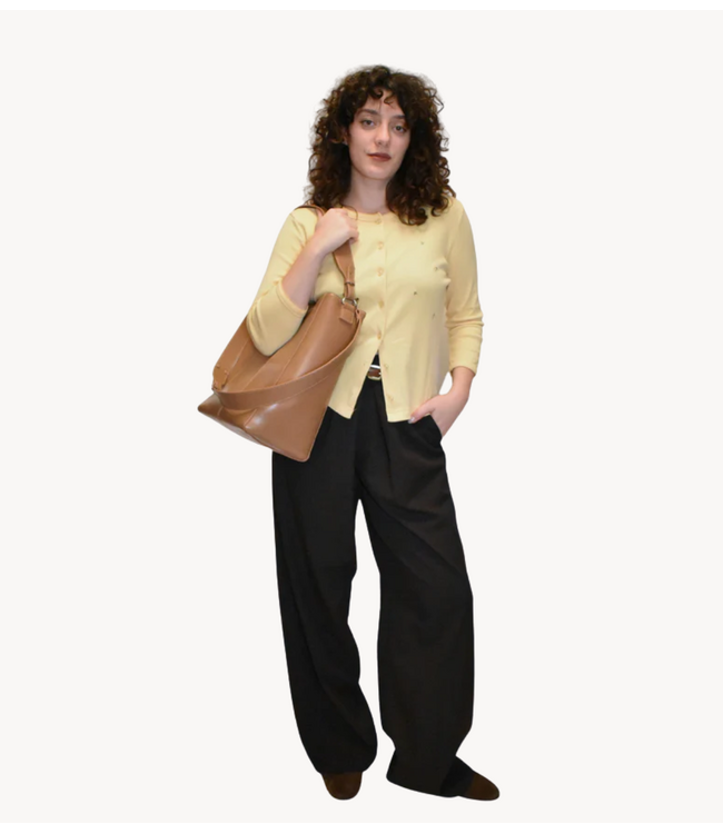 HVISK Tas CASSET GLOSSY STRUCTURE Brown Amber