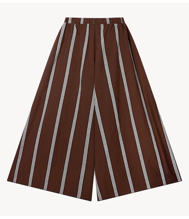 10DAYS Broek wide leg pants stripes deep brown