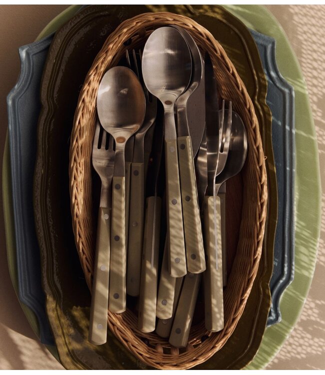 HKLIVING Bestek 70s cutlery: olive, set of 16