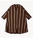 10DAYS Jurk a-line tunic stripes deep brown