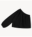 10DAYS Top one shoulder top linen black