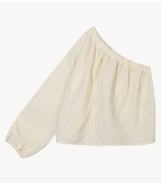 10DAYS Top one shoulder top linen soft vanilia
