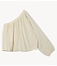 10DAYS Top one shoulder top linen soft vanilia