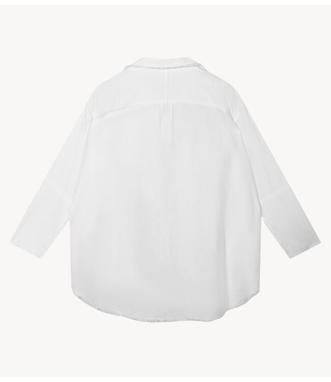 10DAYS Blouse cotton linen blouse white