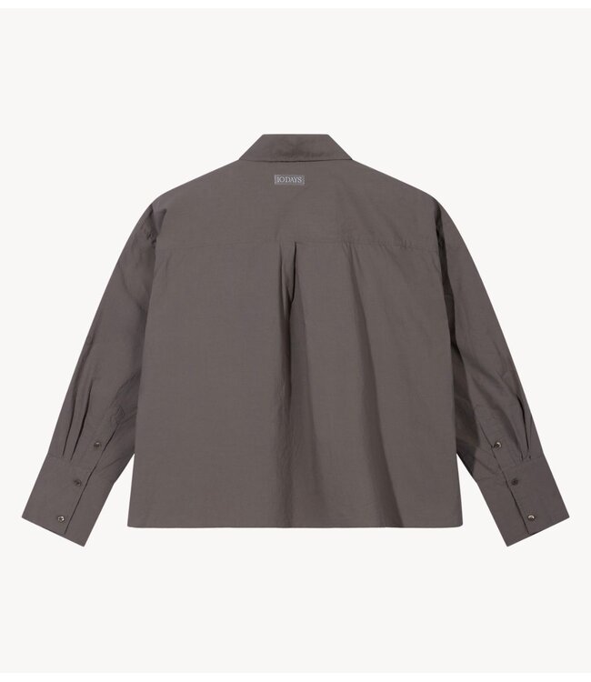 10DAYS Blouse cropped shirt poplin moonrock