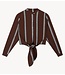 10DAYS Blouse cropped knot blouse deep brown