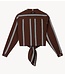 10DAYS Blouse cropped knot blouse deep brown