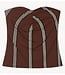 10DAYS Top strapless top stripes deep brown