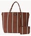 10DAYS Tas beach shopper stripes deep brown