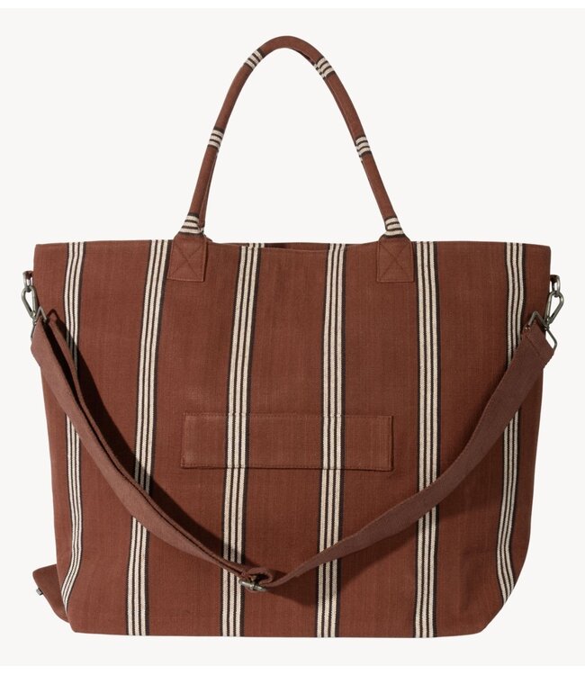 10DAYS Tas beach shopper stripes deep brown