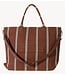 10DAYS Tas beach shopper stripes deep brown