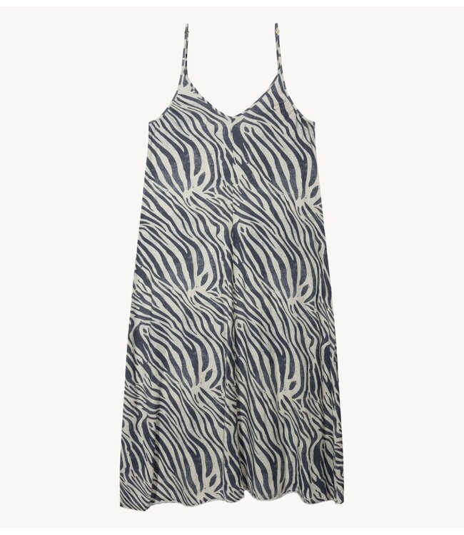 10DAYS Jurk strappy dress zebra light vanilla
