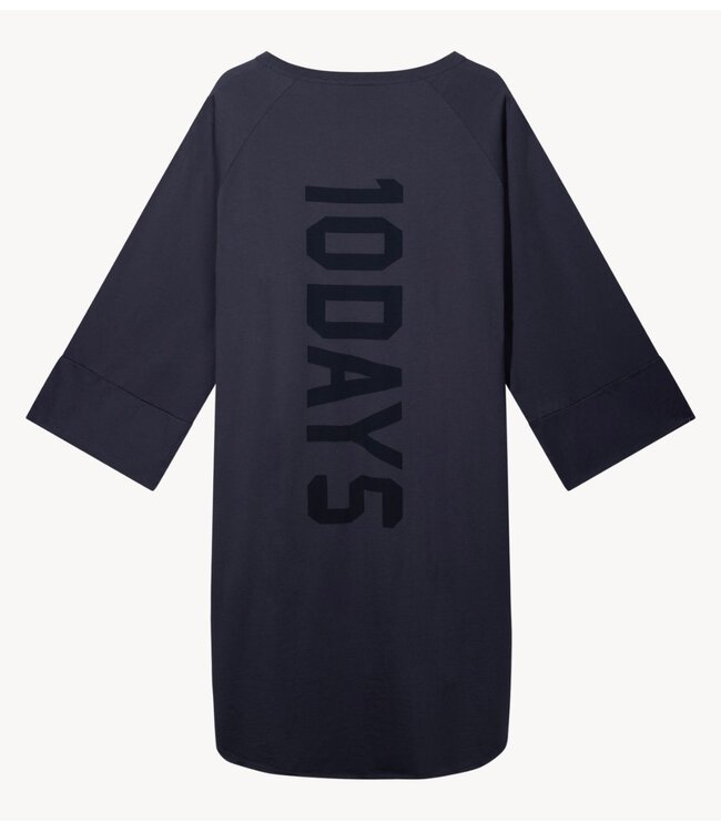 10DAYS Jurk jersey logo dress steel blue