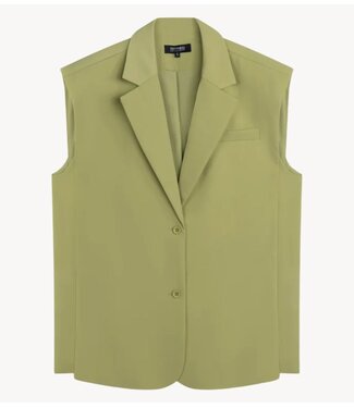 Refined Department Gilet ladies woven oversized waistcoat SPENCER MATCHA
