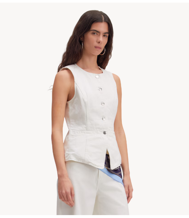 EDITED Vest Lyla Denim Vest White