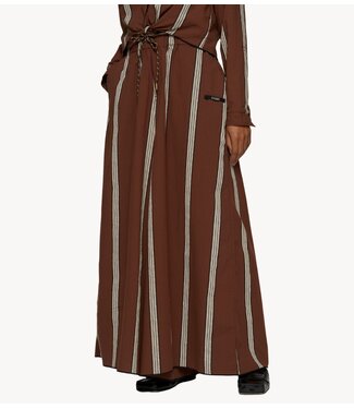 10DAYS Broek wide leg pants stripes deep brown