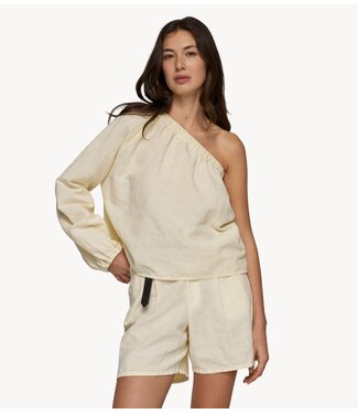 10DAYS Top one shoulder top linen soft vanilia