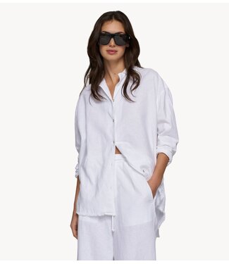 10DAYS Blouse cotton linen blouse white