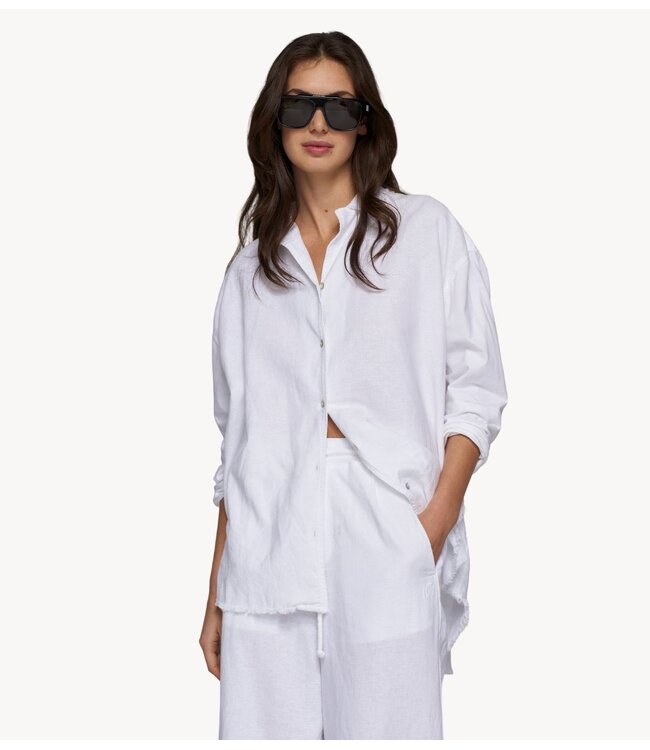 10DAYS Blouse cotton linen blouse white