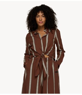 10DAYS Blouse cropped knot blouse deep brown