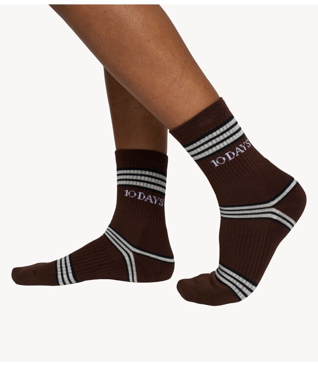 10DAYS Sokken socks stripes deep brown