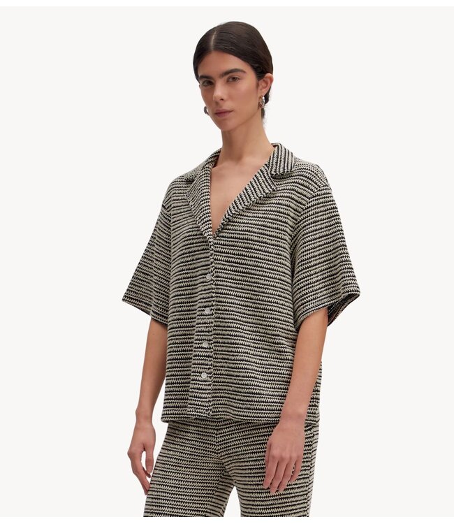 EDITED Blouse Karlotta Shirt Stripes: Black + Cream