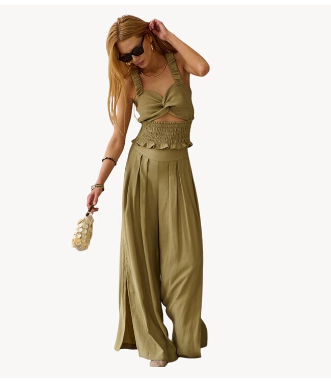 OU. Broek Pants Bambou sage