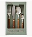 HKLIVING Bestek 70s cutlery: wood, set of 16