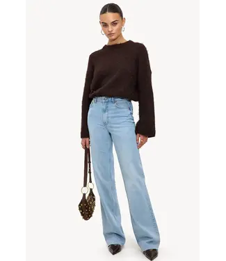 Broek THE STRAIGHT FIT RUFFLE BLUE