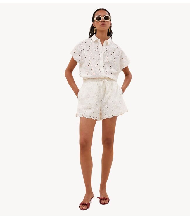BY-BAR Broek isa flower shorts off white